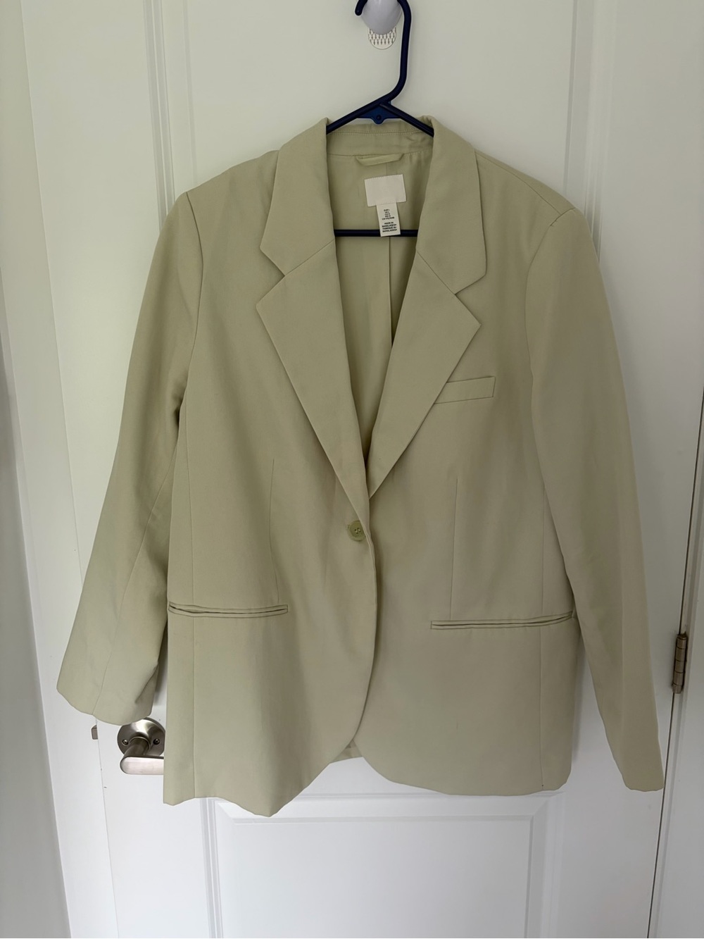 H&M Women's Single-Button Blazer in Light green